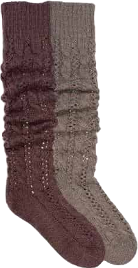 Women's Slouch Knit Cable 2 Pair Pack