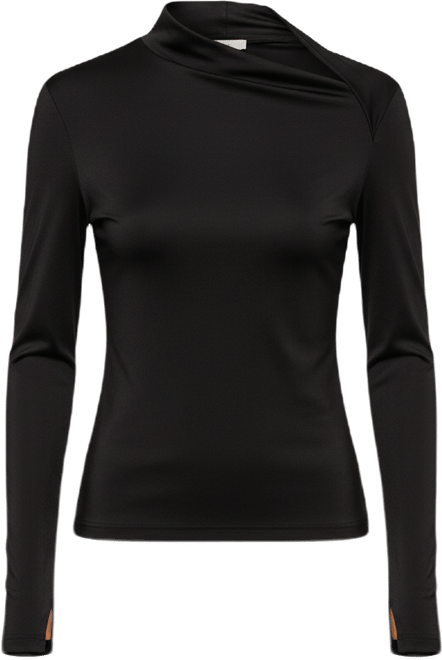Women's Slim Fitted Silk Jersey Long Sleeve Top