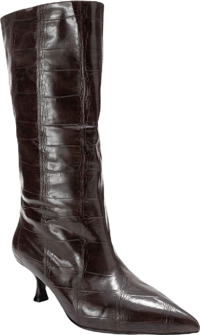 Crow Embossed Pointed Toe Boot (Women)