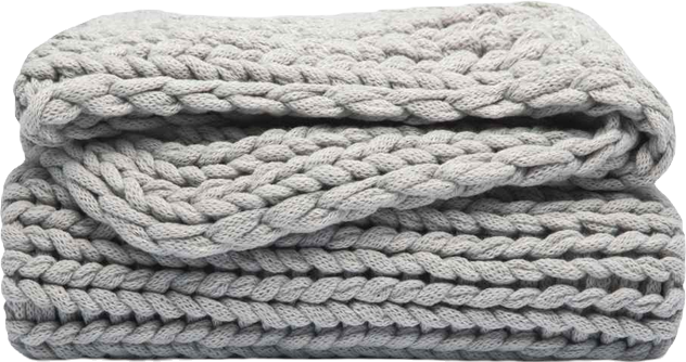 Eucalyptus Oversized Chunky Hand-knit Throw, 59" x 47"