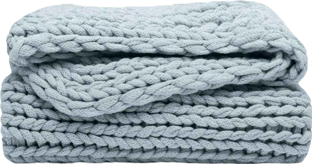 Eucalyptus Oversized Chunky Hand-knit Throw, 59" x 47"