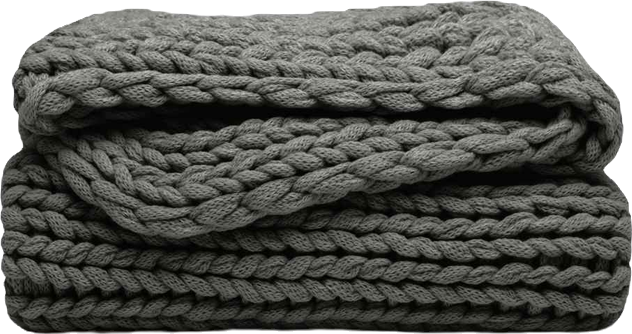 Eucalyptus Oversized Chunky Hand-knit Throw, 59" x 47"