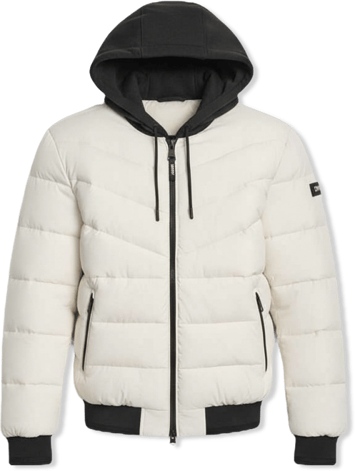 Men's Hooded Quilted Bomber Puffer Jacket