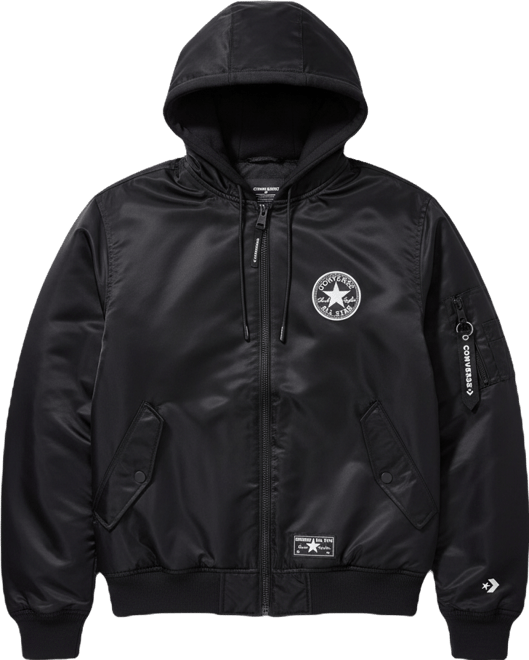 Men's Hooded Bib Varsity Bomber Jacket