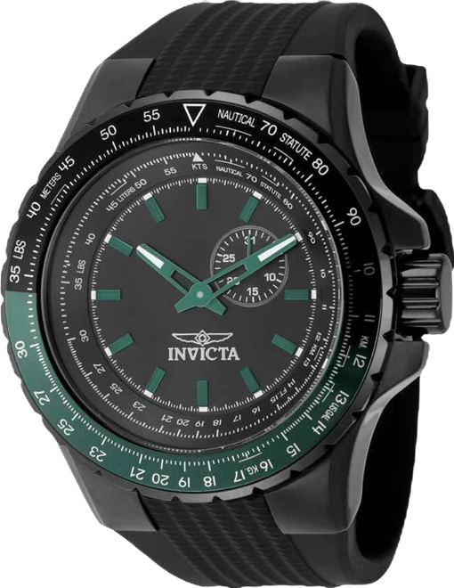 Men's 49731 Aviator Quartz VD72 Black Dial Watch