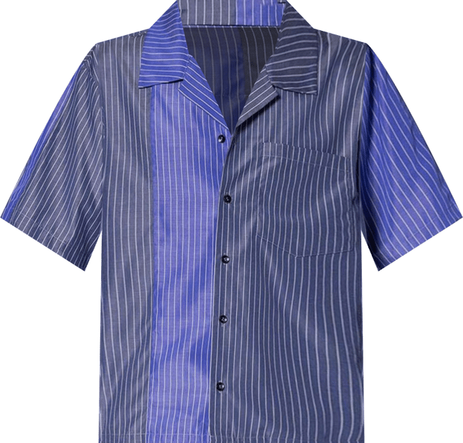 Men's Cropped Panel Stripe Short Sleeve T-Shirt