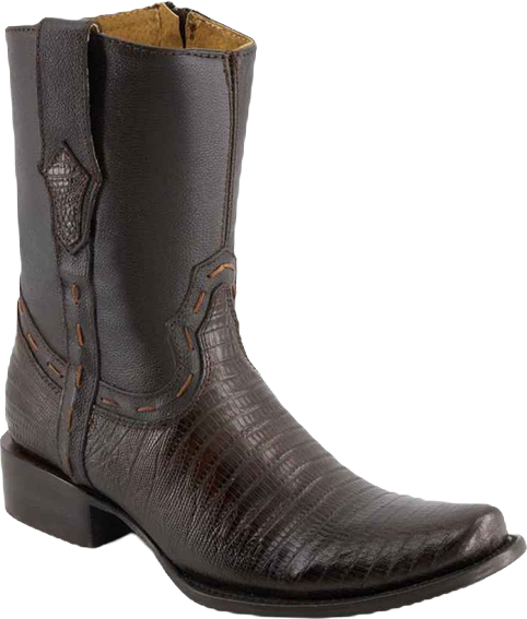 Men's Leather Cowboy Boots with Square Toe