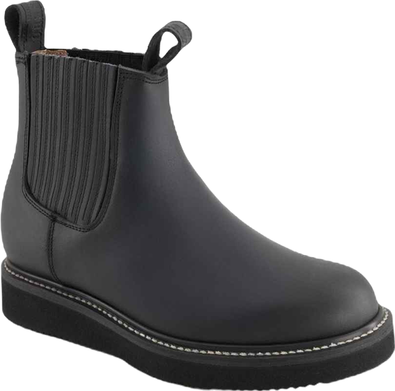 Men's Leather Chelsea Boots with Elastic Shaft