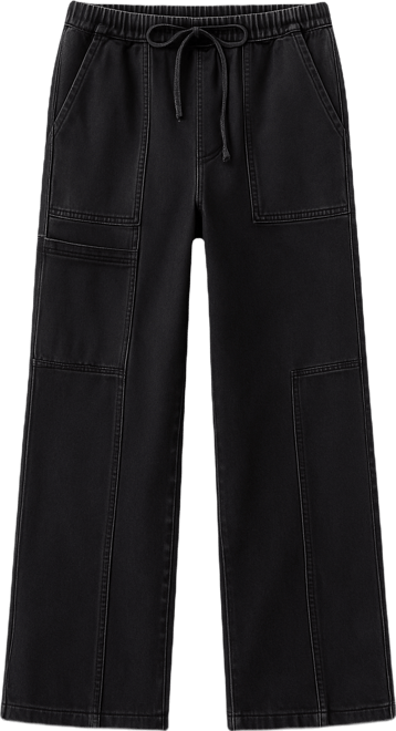 Petite Wide-Leg Utility Jeans, Macy's Exclusive