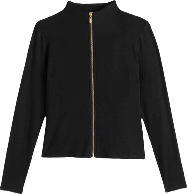 Petite Mock-Neck Zip-Front Top, Macy's Exclusive