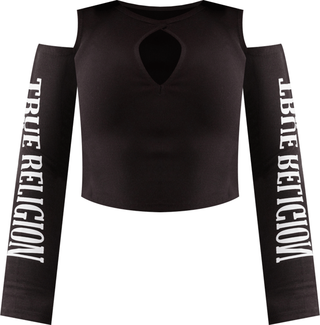 Women's Branded Rib Cut Out Top