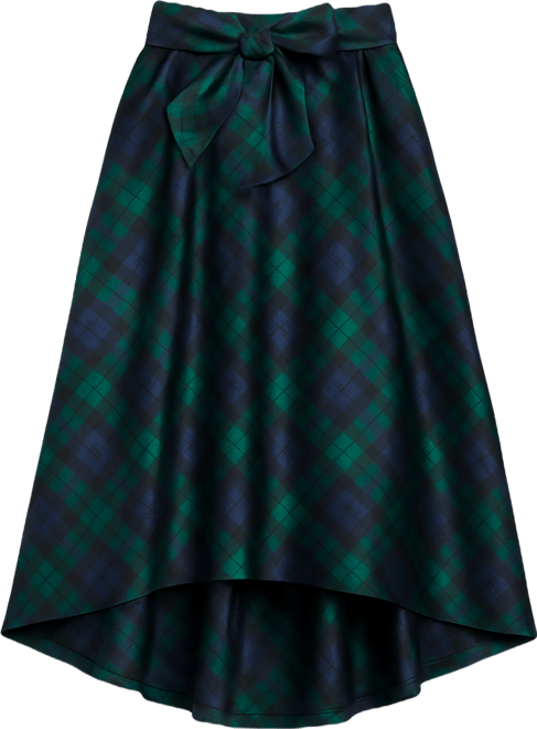 Plus Size High-Low Plaid Ball Gown Skirt