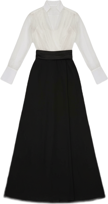 Women's V-Neck Long-Sleeve Maxi Dress