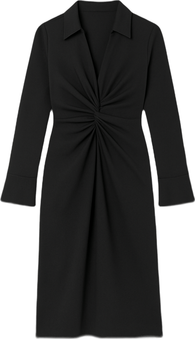 Women's Twist Detail Sheath Collar Dress