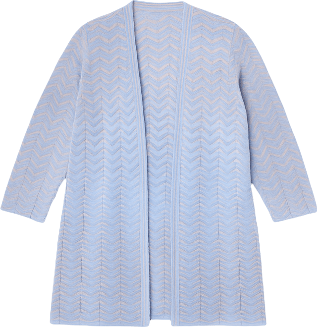 Plus Size Open-Front Zig-Zag Knit Cardigan
