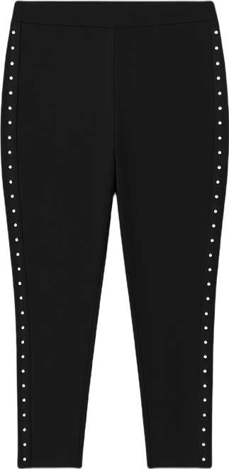 Trendy Plus Size Studded Pull-On Bodycon Leggings