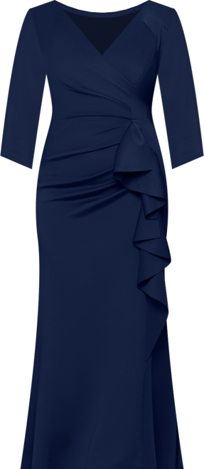 Plus Size V-Neck 3/4-Sleeve Dress