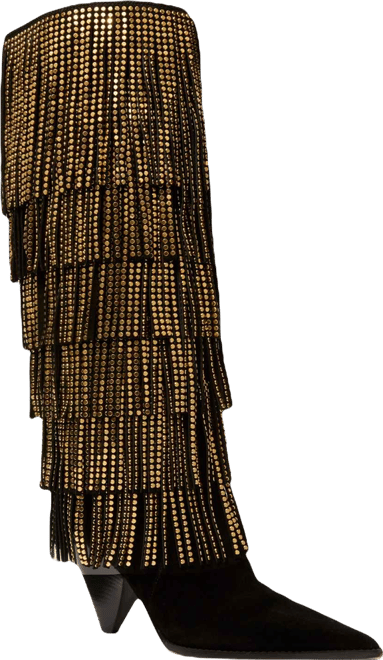 (取寄) マイケルコース レディース ジェイラ ヒールド ブーツ MICHAEL Michael Kors women Jayla Heeled Boots Black Michael Kors Women's Jayla Heeled Fringe Suede Boots - Macy's