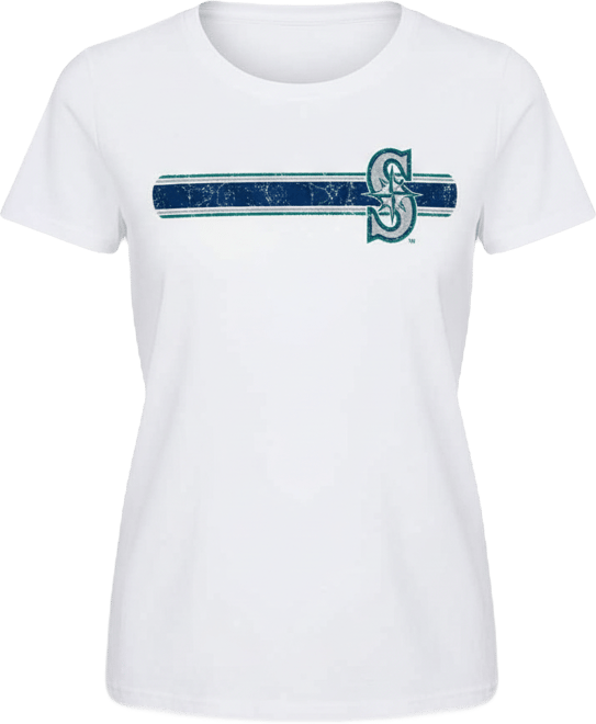 Women's White Seattle Mariners Team Stripe T-Shirt