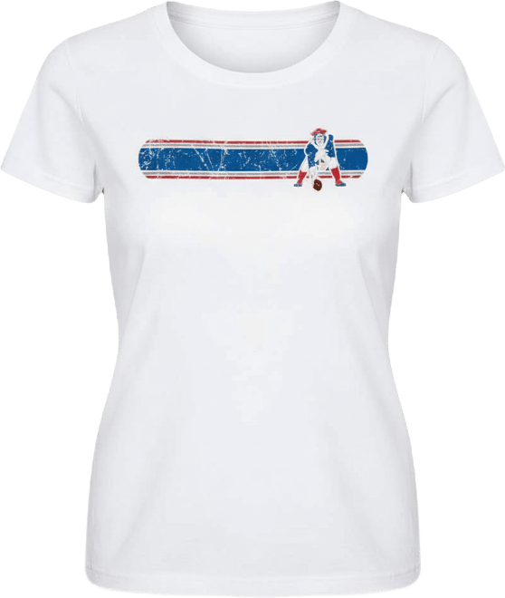 Women's White New England Patriots Throwback Team Stripe T-Shirt