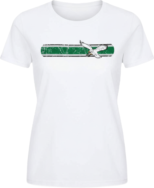 Women's White Philadelphia Eagles Throwback Team Stripe T-Shirt