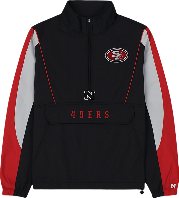 Women's Black/Scarlet San Francisco 49ers Thursday Night Gridiron Half-Zip Jacket