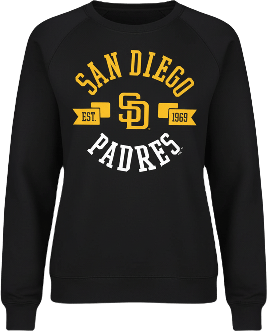 Women's Black San Diego Padres Team Logo Fleece Pullover Sweatshirt