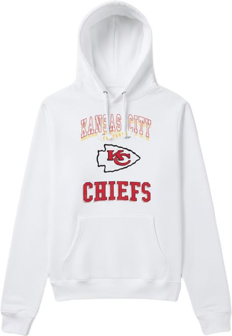 Women's White Kansas City Chiefs Team Logo Graphic Fleece Tri-Blend Pullover Hoodie