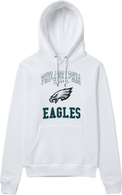 Women's White Philadelphia Eagles Team Logo Graphic Fleece Tri-Blend Pullover Hoodie