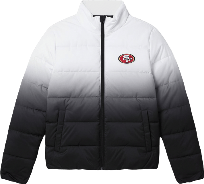 Women's Black San Francisco 49ers Overtime Ombre Full-Zip Puffer Jacket