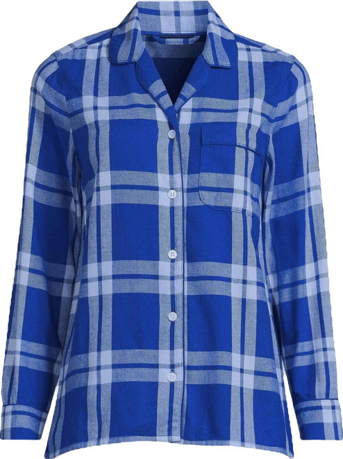 Women's Long Sleeve Print Flannel Pajama Top