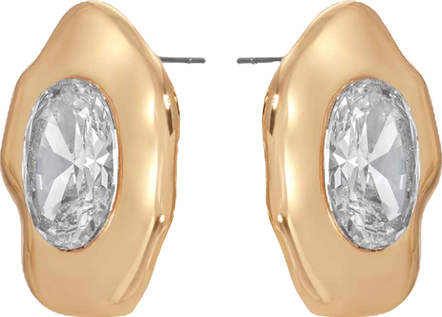 Molten Glow Crystal Stud Earrings