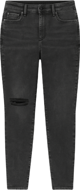 Women's Black denim High Rise Ankle Skinny in 31" inseam