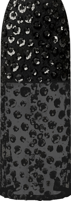 Women's Flower Sequin Sheer Midi Skirt