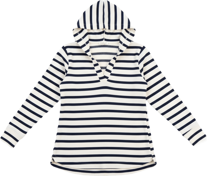 Petite Striped Waffle-Knit Pullover Hoodie, Macy's Exclusive