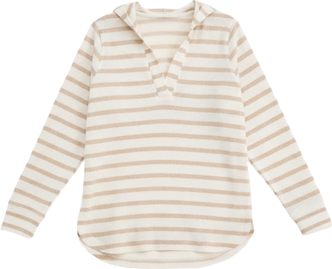Women's Striped Waffle-Knit Pullover Hoodie, Macy's Exclusive