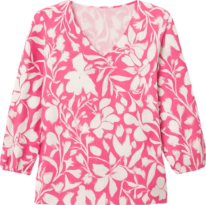 Petite 3/4-Sleeve Jacquard Top, Macy's Exclusive