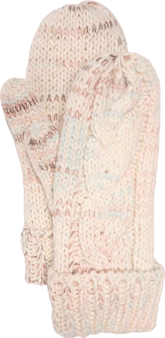 Women's Color block Stripe Cable Mittens