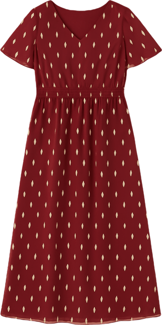 Plus Size Smocked Waist Clip Maxi Dress