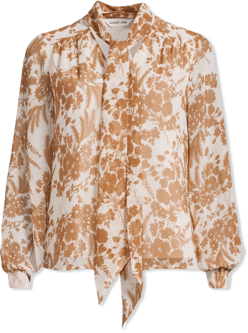 Women's Chiffon Removable Tie Neck Blouse