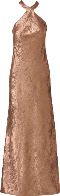 Women's Folied-Chiffon Halter Gown