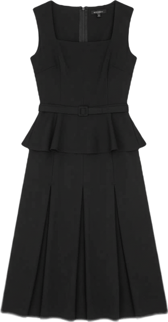 Women's Square-Neck Belted Midi Dress