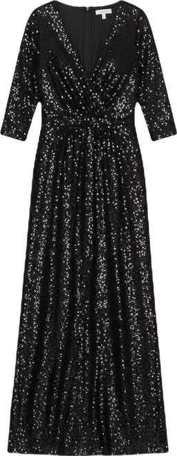 Women's V-Neck Sequin Gown