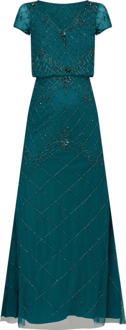 Women's Blouson Beaded Long Dress