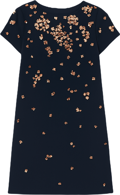 Women's Beaded Crepe Shift Dress