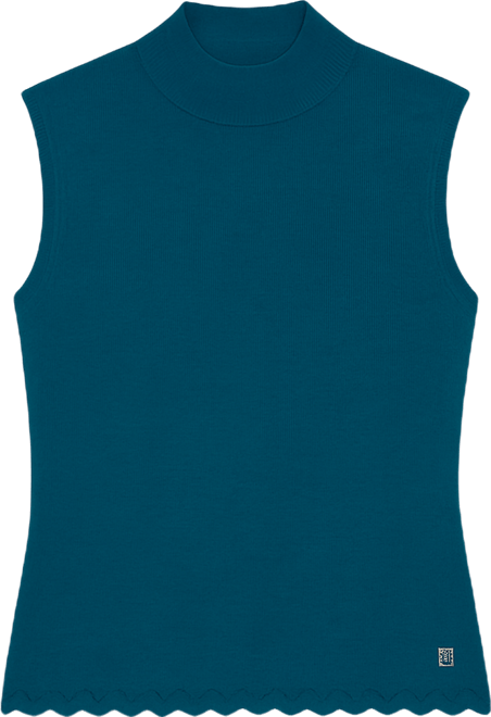 Women's Sleeveless Mock Neck Knit Top