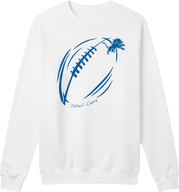 Women's White Detroit Lions Football Logo Graphic Fleece Tri-Blend Pullover Sweatshirt