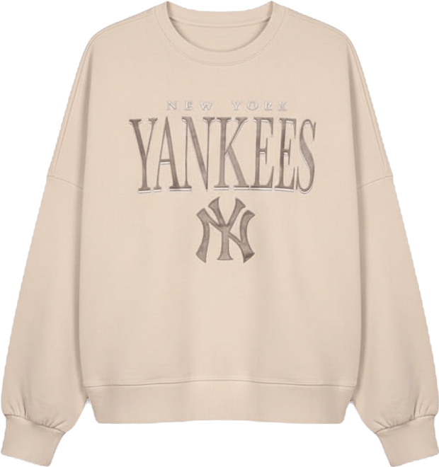 Women's Sand New York Yankees Oversized Vet Ii Sweatshirt