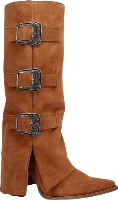 Women's Buckle Bunny Suede Leather Boot