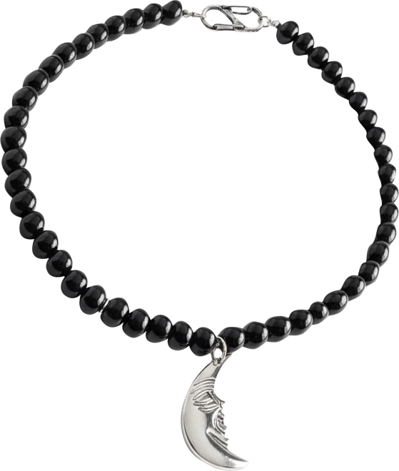 Beaded Charm Moon Necklace